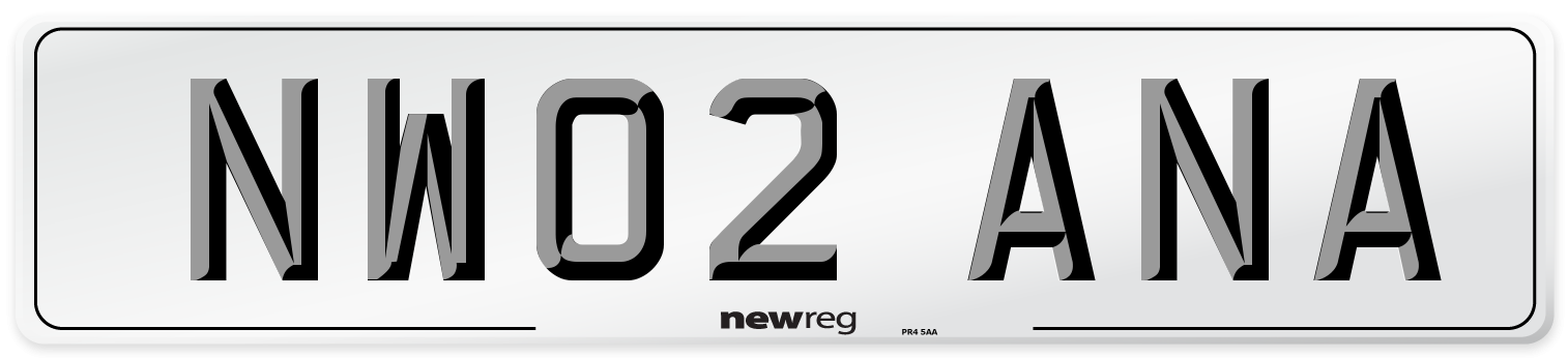 NW02 ANA Number Plate from New Reg